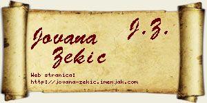 Jovana Zekić vizit kartica